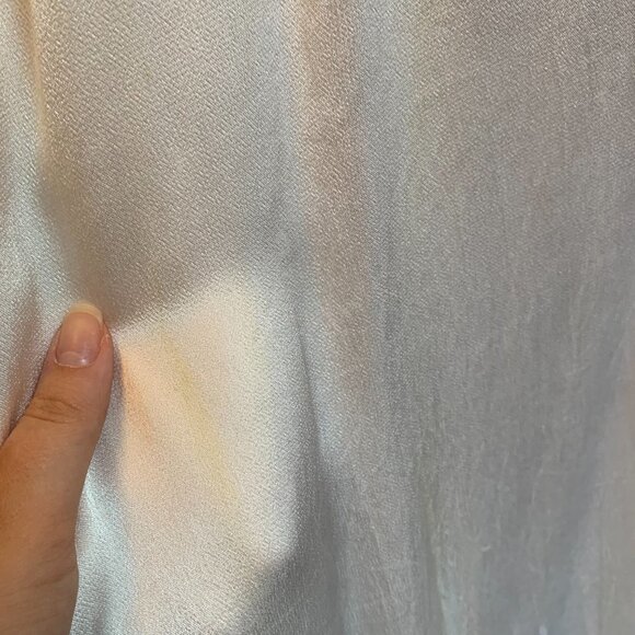 S/M| 1930s Pearly White Liquid Satin and Lace Antique Slip Dress - Picture 6 of 10